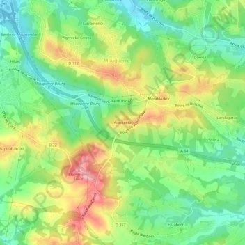 Topografische Karte Arantxeta, Höhe, Relief