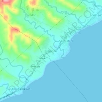 Topografische Karte Narat-an, Höhe, Relief