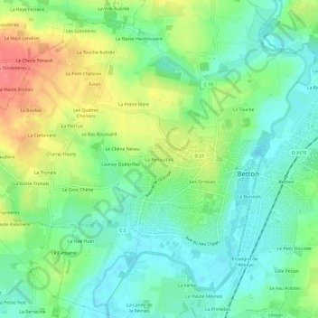 Topografische Karte La Renaudais, Höhe, Relief