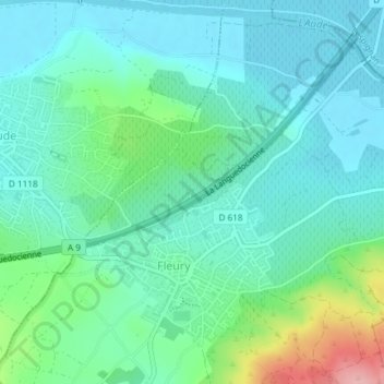 Topografische Karte Mario, Höhe, Relief