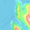 Topografische Karte Øksfjord - Ákšovuotna, Höhe, Relief