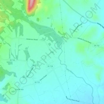 Topografische Karte Lilly, Höhe, Relief