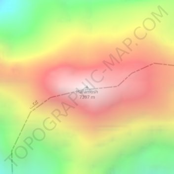 Topografische Karte Haramosh, Höhe, Relief