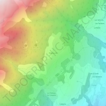 Topografische Karte Folampelle, Höhe, Relief