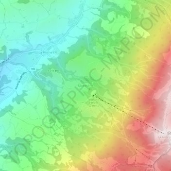 Topografische Karte Montsoflo, Höhe, Relief