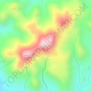 Topografische Karte Mount Talamitam, Höhe, Relief