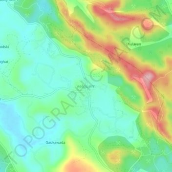 Topografische Karte Velguem, Höhe, Relief