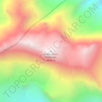 Topografische Karte Cerro Risco Plateado, Höhe, Relief