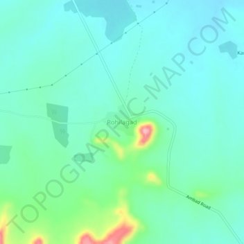 Topografische Karte Rohilagad, Höhe, Relief