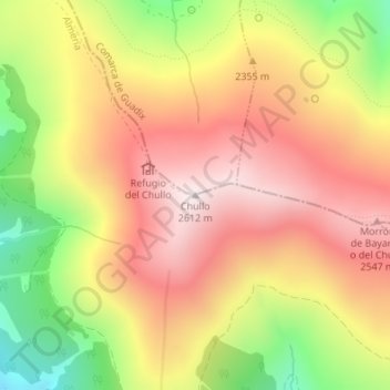 Topografische Karte Chullo, Höhe, Relief