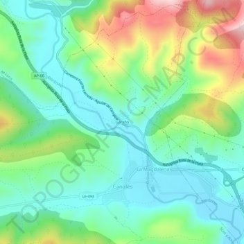 Topografische Karte Garaño, Höhe, Relief