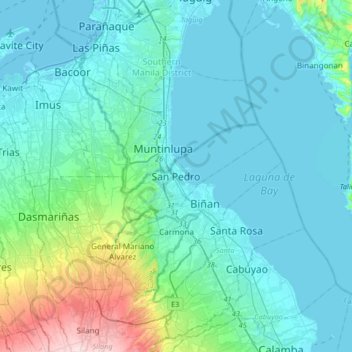 Topografische Karte San Pedro, Höhe, Relief