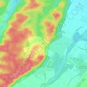 Topografische Karte Straßberg, Höhe, Relief