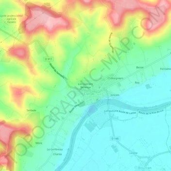Topografische Karte Lotissement Bellevue, Höhe, Relief