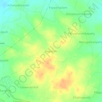 Topografische Karte Nagaram, Höhe, Relief