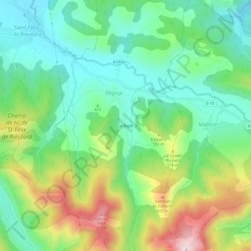 Topografische Karte Le Baylé, Höhe, Relief