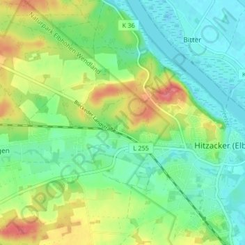 Topografische Karte Eichengrund, Höhe, Relief