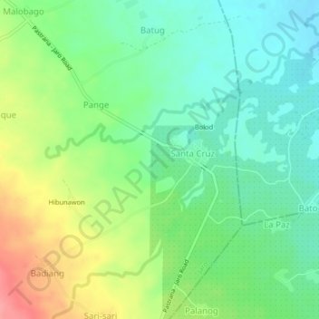 Topografische Karte Iphag, Höhe, Relief