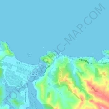 Topografische Karte Cable Bay, Höhe, Relief
