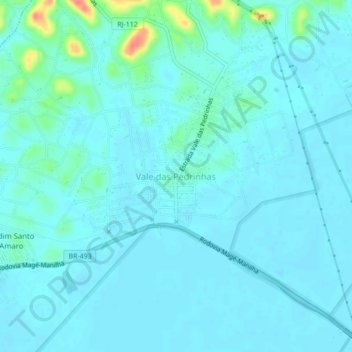 Topografische Karte Vale das Pedrinhas, Höhe, Relief