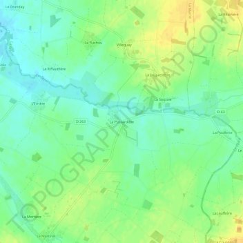 Topografische Karte La Possardière, Höhe, Relief