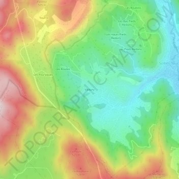 Topografische Karte Valaury, Höhe, Relief
