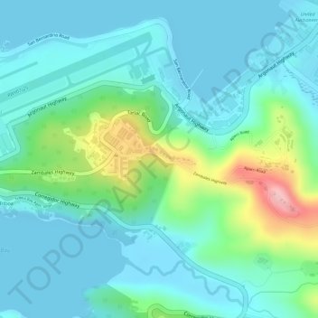 Topografische Karte Upper Cubi, Höhe, Relief