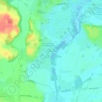 Topografische Karte Montbertand, Höhe, Relief