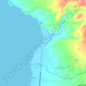 Topografische Karte Agpangi, Höhe, Relief