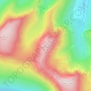 Topografische Karte Hindscarth, Höhe, Relief