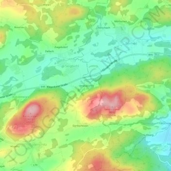 Topografische Karte Ameisbichl, Höhe, Relief