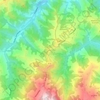 Topografische Karte Banzuola Nuova, Höhe, Relief