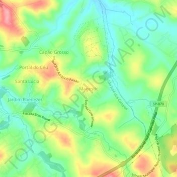 Topografische Karte Magestic, Höhe, Relief