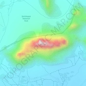 Topografische Karte Spitzkoppe, Höhe, Relief