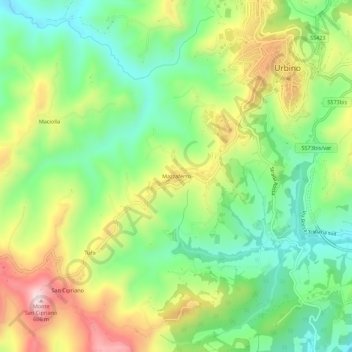 Topografische Karte Mazzaferro, Höhe, Relief