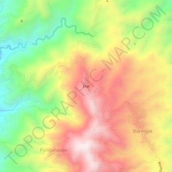 Topografische Karte Diat, Höhe, Relief