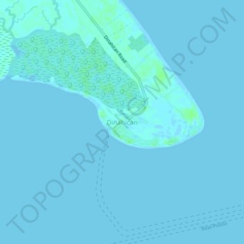 Topografische Karte Dinahican, Höhe, Relief