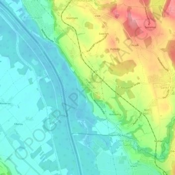 Topografische Karte Wildshut, Höhe, Relief