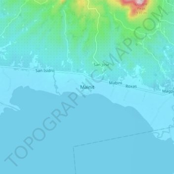 Topografische Karte Mainit, Höhe, Relief