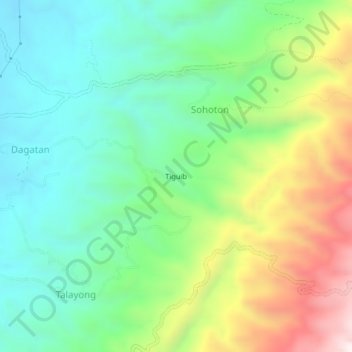 Topografische Karte Tiguib, Höhe, Relief