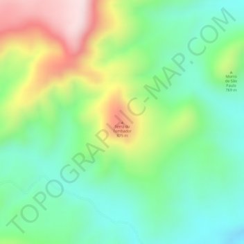 Topografische Karte Serra do Tombador, Höhe, Relief