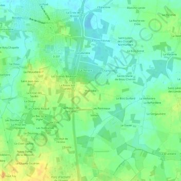 Topografische Karte Mon Idée, Höhe, Relief