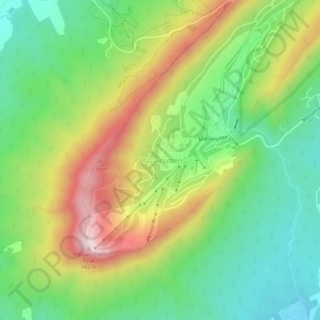 Topografische Karte Massanutten, Höhe, Relief