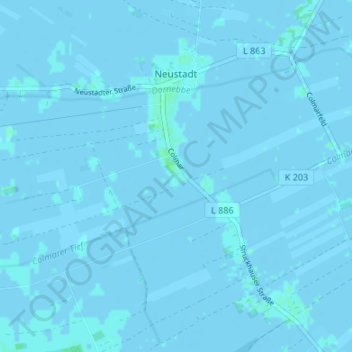 Topografische Karte Colmar, Höhe, Relief