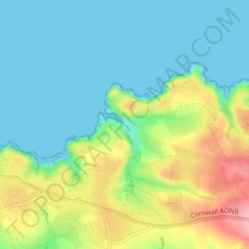 Topografische Karte Port Quin, Höhe, Relief