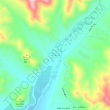 Topografische Karte Lambert, Höhe, Relief