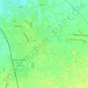 Topografische Karte Roslaes Höhe, Höhe, Relief