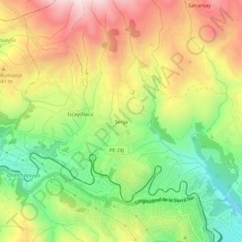 Topografische Karte Senja, Höhe, Relief