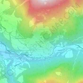 Topografische Karte Brienz, Höhe, Relief