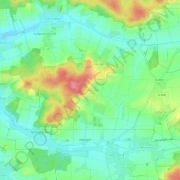 Topografische Karte Hohenried, Höhe, Relief